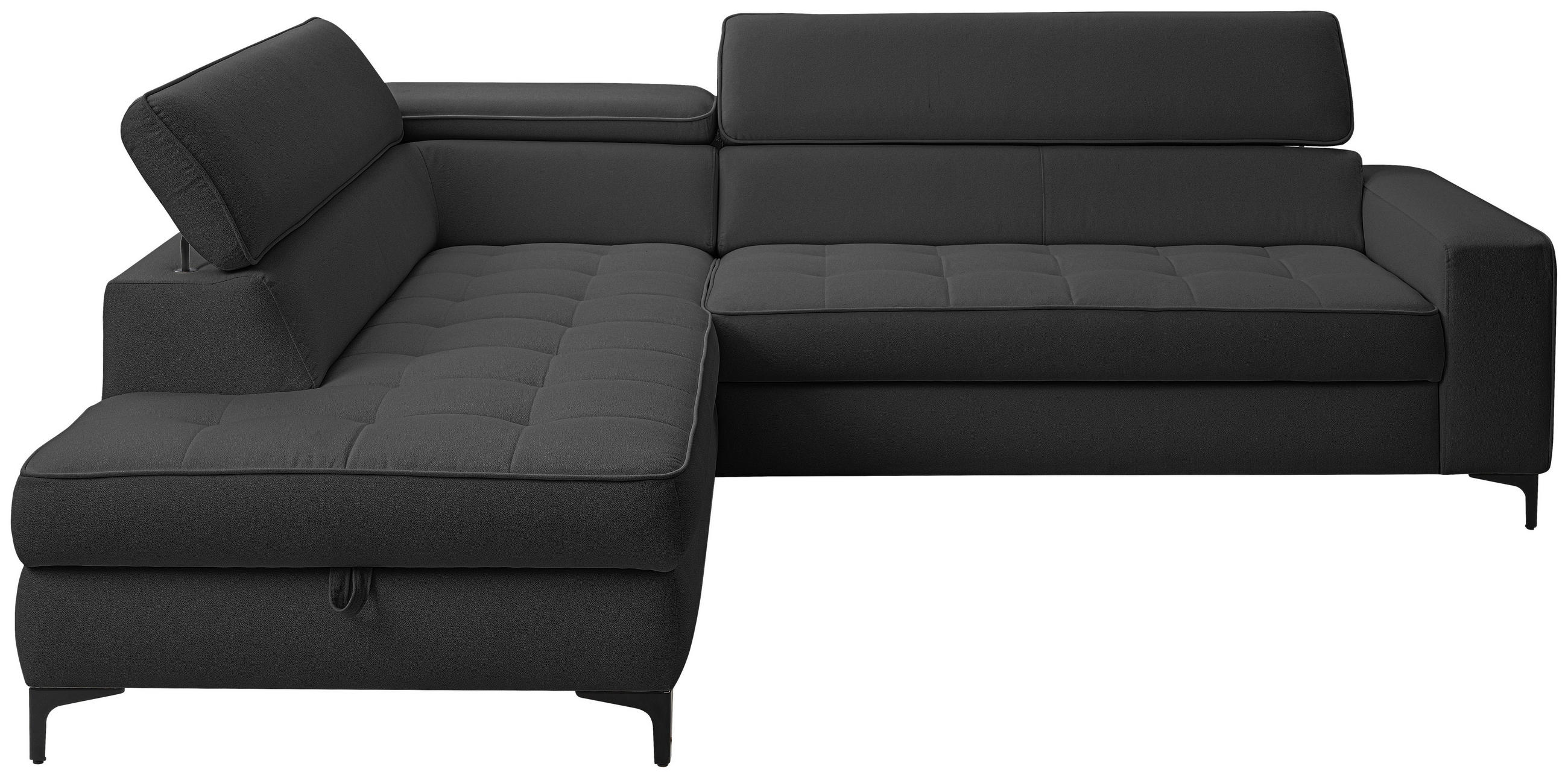 ECKSOFA  in Struktur Anthrazit  203/251 cm  - Anthrazit/Schwarz, Design, Textil/Metall (203/251cm) - MID.YOU