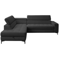 ECKSOFA  in Struktur Anthrazit  203/251 cm  - Anthrazit/Schwarz, Design, Textil/Metall (203/251cm) - MID.YOU
