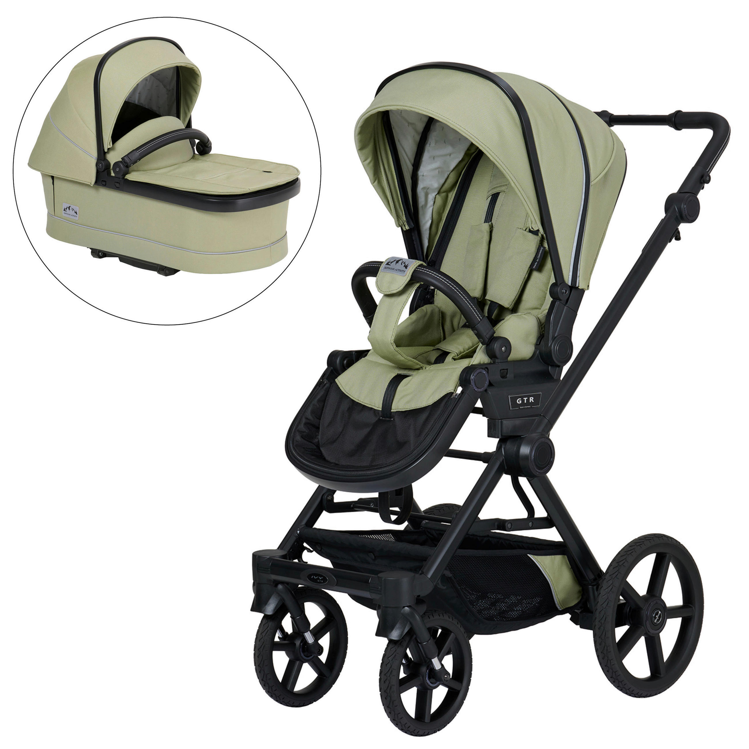 KINDERWAGENSET  IVY GTR Outdoor  Lime  - Schwarz/Hellgrün, Basics, Textil/Metall (94/58/119cm) - Hartan