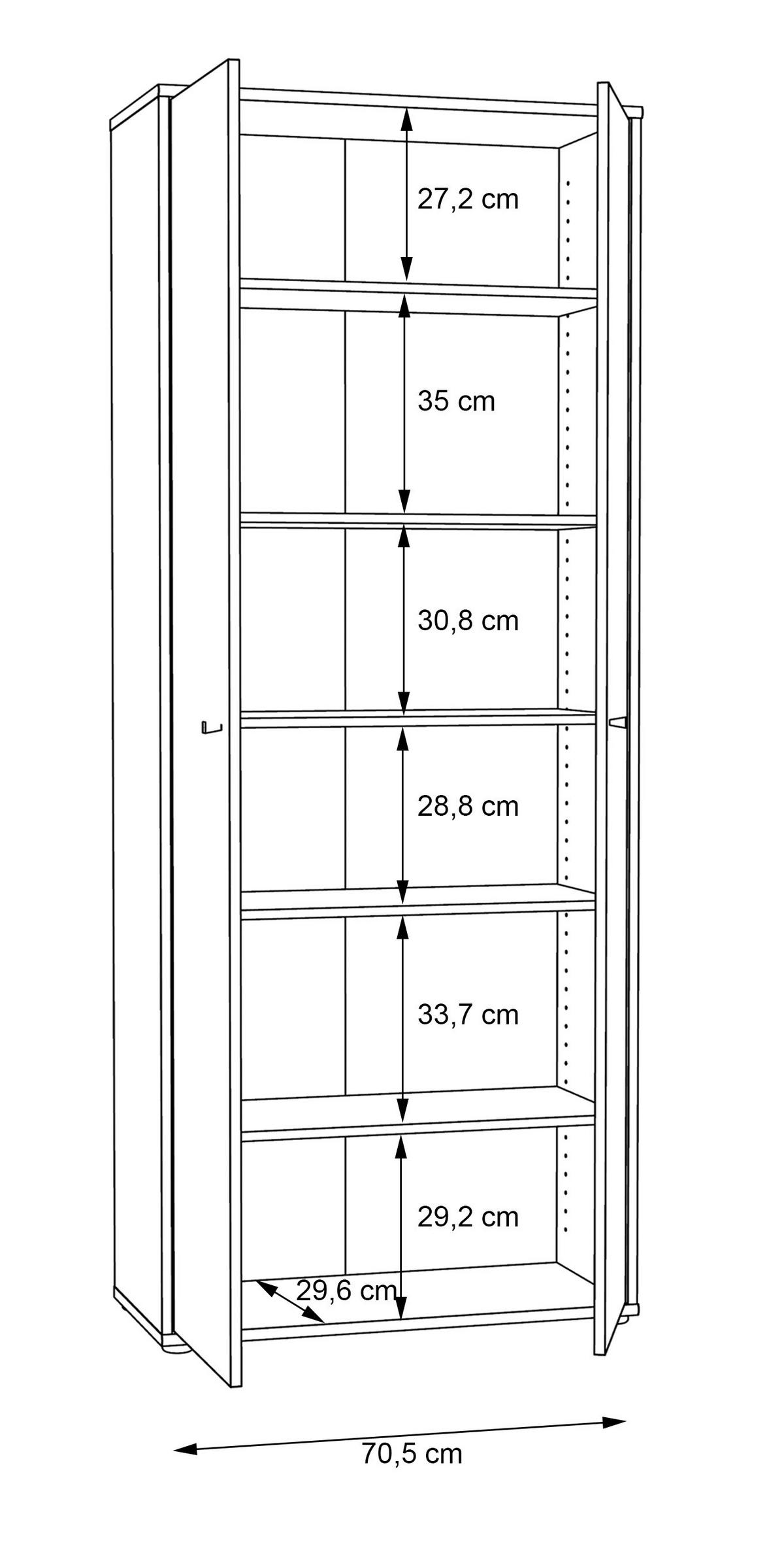 DREHTÜRENSCHRANK in Eiche Artisan  - Eiche Artisan, Design, Holzwerkstoff (73,7/197,5/34,8cm)