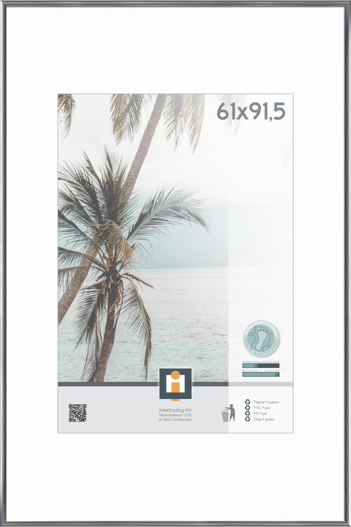 BILDERRAHMEN - Silberfarben, Basics, Glas/Kunststoff (61/91,5cm)