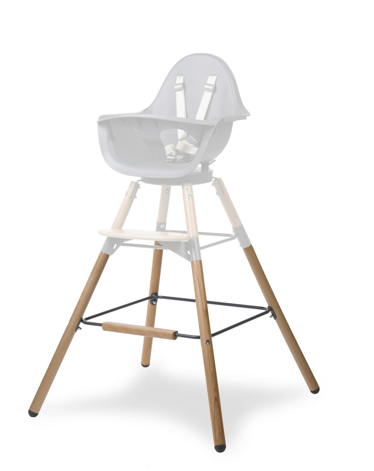 HOCHSTUHLBEINE Evolu Extra-Set Lange Beine Anthrazit, Buchefarben Natur-Anthrazit  - Anthrazit/Buchefarben, Basics, Holz/Metall (66/52/66cm) - Childhome