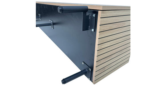 LOWBOARD LINO in 181/50/40 cm - Eichefarben/Schwarz, Design, Holzwerkstoff/Metall (181/50/40cm) - Xora