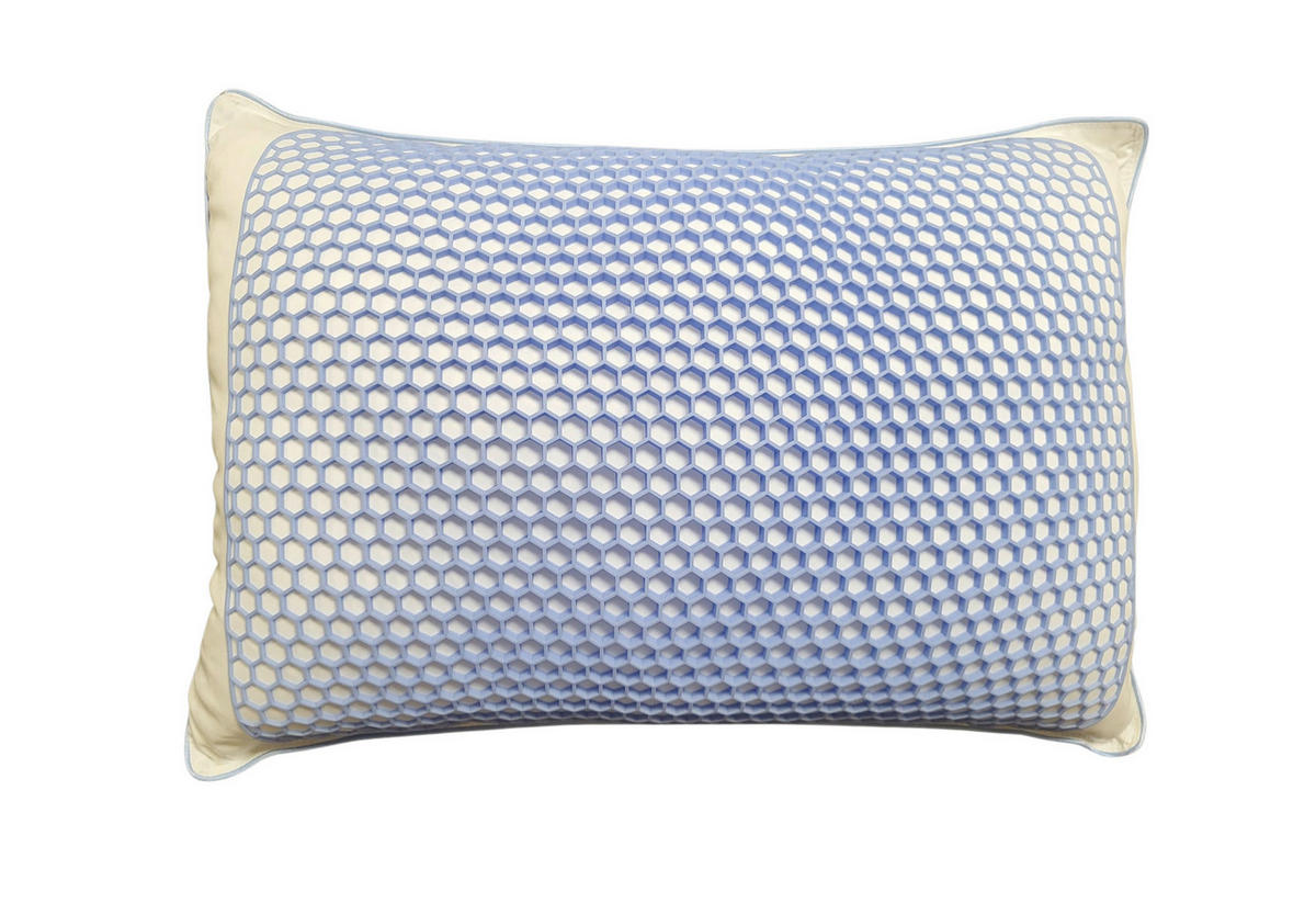 VZGLAVNIK 60/80 cm  - modra/bela, Konvencionalno, umetna masa/tekstil (60/80cm) - Sleeptex