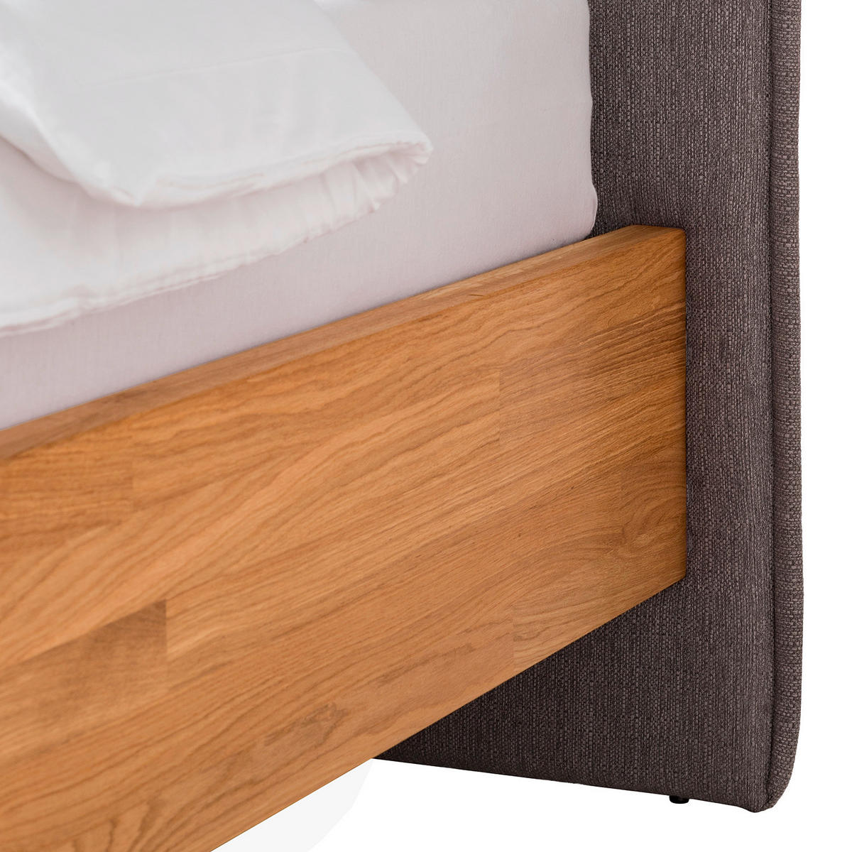 BETT 180/200 cm  in Wildeiche  - Wildeiche/Hellgrau, Natur, Holz/Holzwerkstoff (180/200cm) - home24