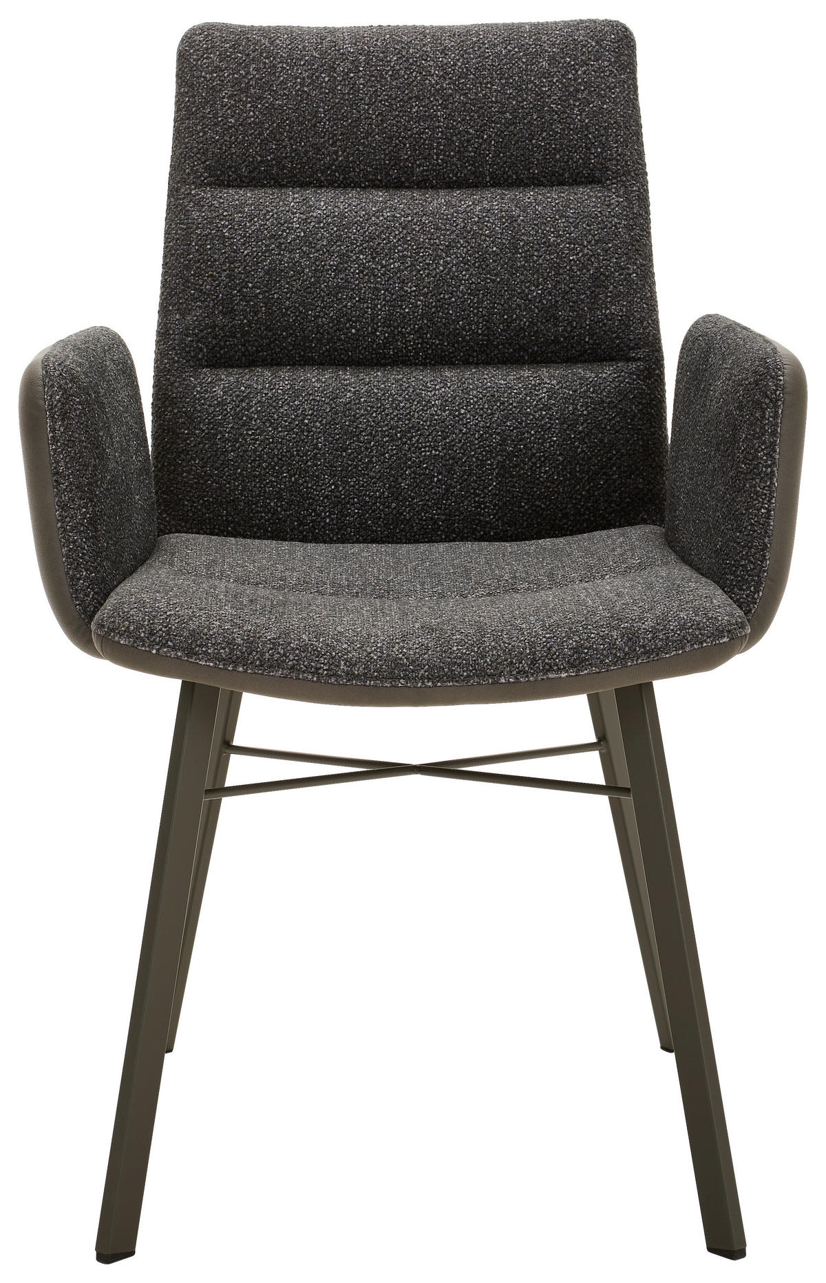 ARMLEHNSTUHL  in beflockt  - Dunkelgrau/Hellgrau, Design, Textil/Metall (61/91/62,5cm) - Bert Plantagie