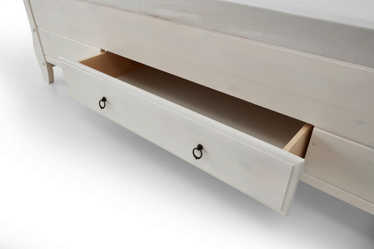 BETT 200/200 cm  in Weiß  - Weiß, ROMANTIK / LANDHAUS, Holz (200/200cm) - Boxxx