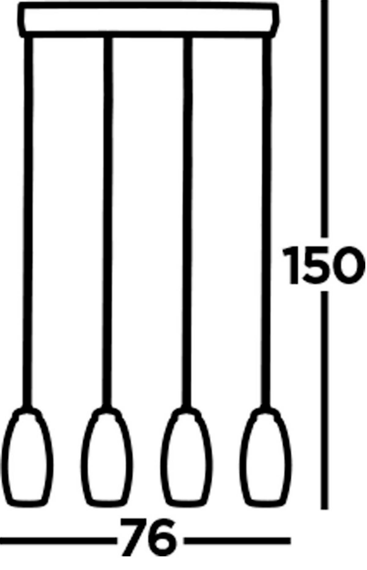 VISEČA LED-SVETILKA  Cyclone /1573 lm/3000 K// - barve kroma, Design, kovina/steklo (75,5/11,5/150cm)