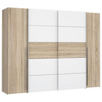 KLEIDERSCHRANK 270/210/61 cm 4-türig  - Alufarben/Weiß, KONVENTIONELL, Holzwerkstoff/Kunststoff (270/210/61cm) - MID.YOU