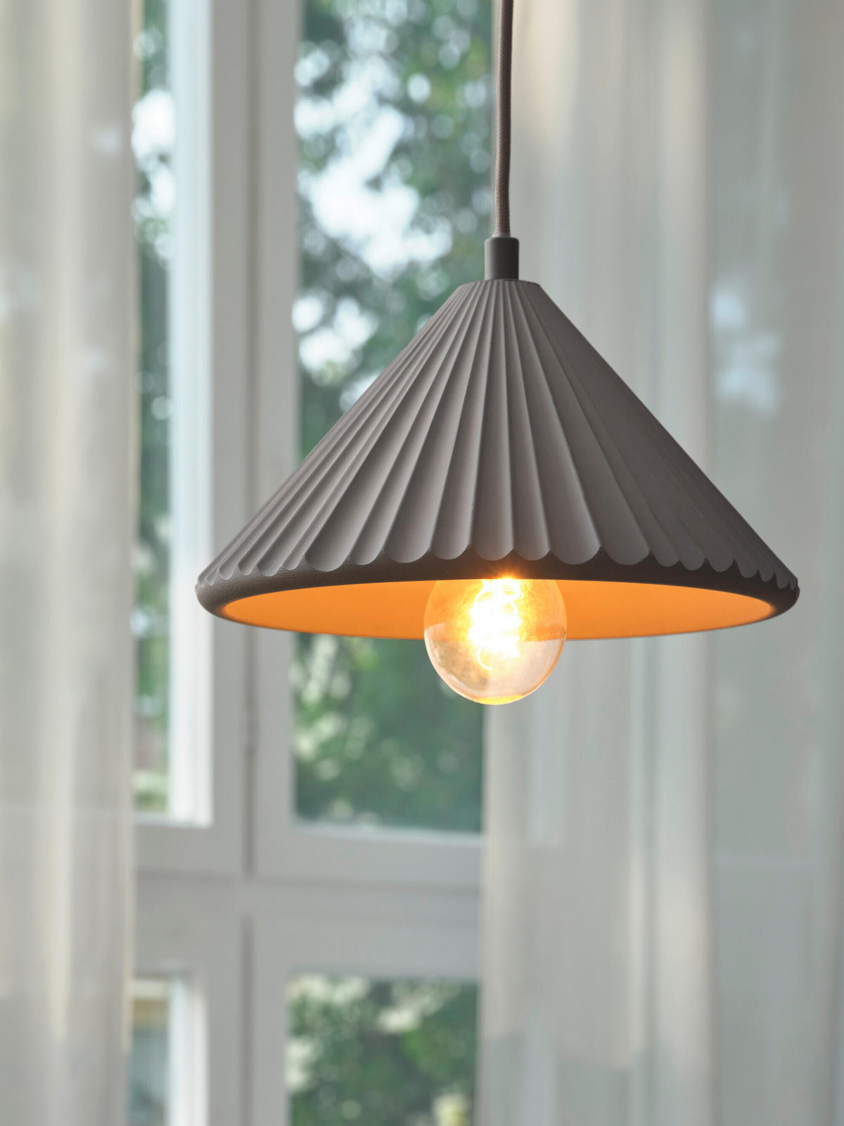 PENDELLEUCHTE 25/117,5 cm   - Dunkelgrau, KONVENTIONELL, Stein/Metall (25/117,5cm) - Ledvance