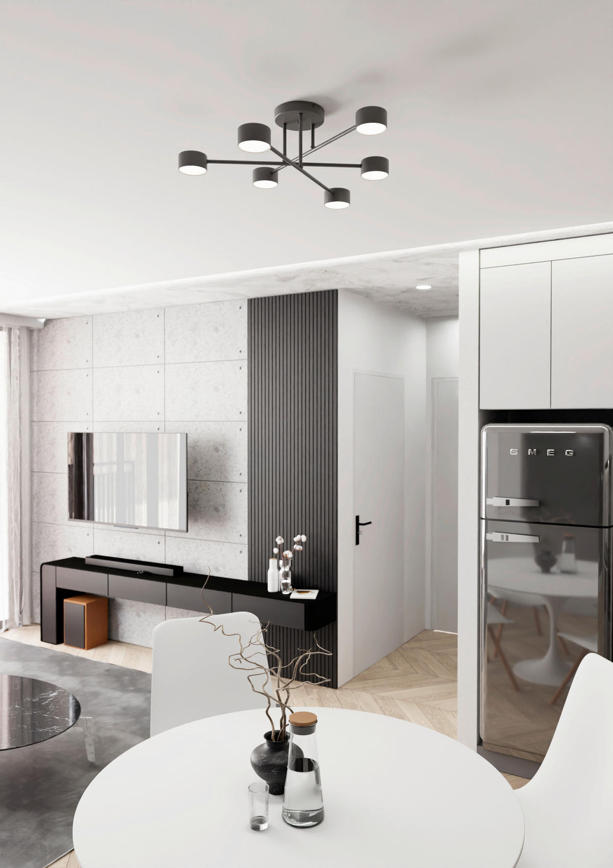 DECKENLEUCHTE 60/60/20 cm  - Schwarz, Design, Metall (60/60/20cm)