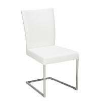 SCHWINGSTUHL  in Edelstahl Echtleder pigmentiert  - Edelstahlfarben/Weiß, Design, Leder/Metall (48/90,5/63cm) - Bert Plantagie