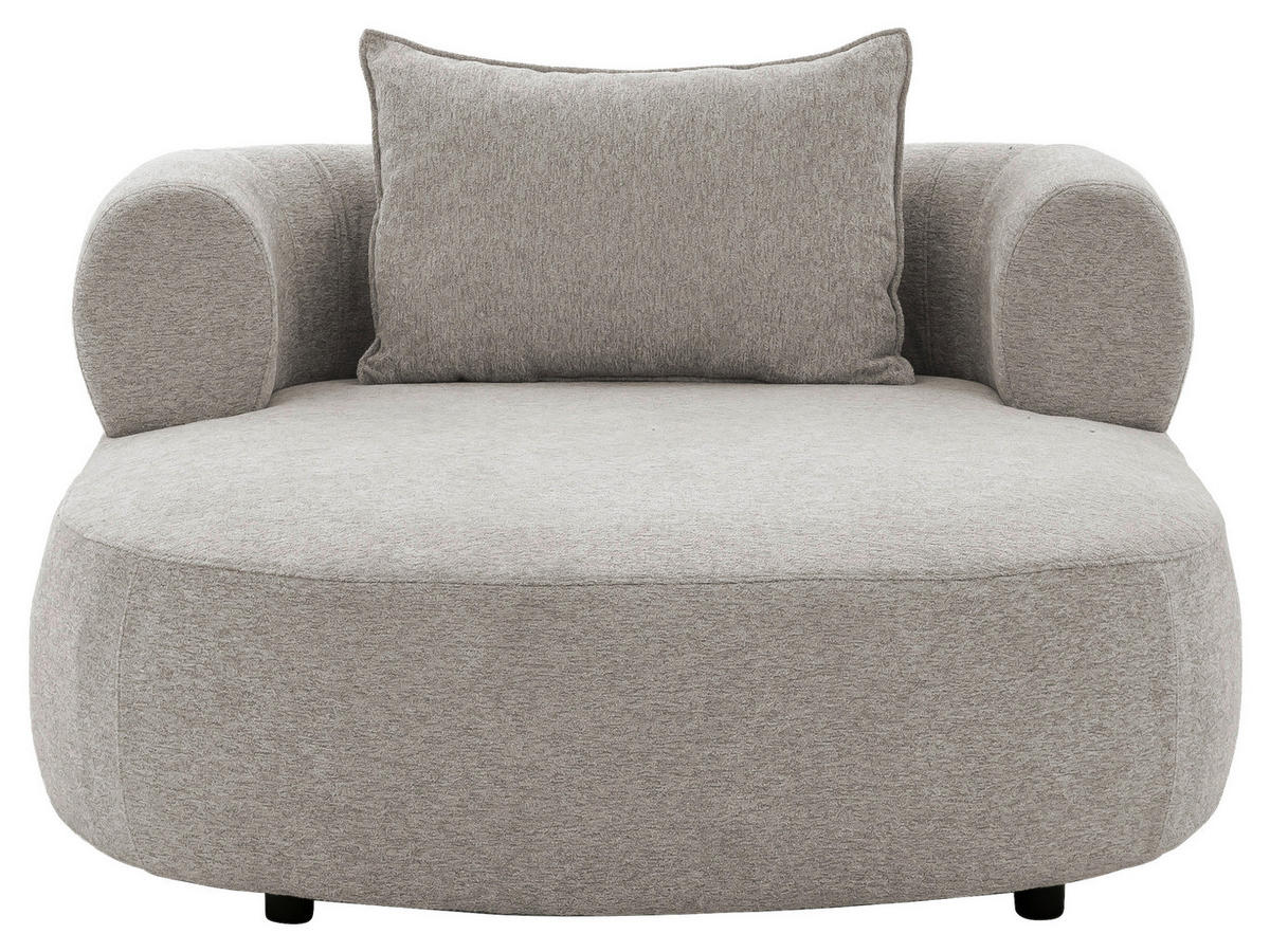 XXL-SESSEL Chenille Hellgrau    - Hellgrau/Schwarz, Design, Kunststoff/Textil (122/76/156cm) - Livetastic