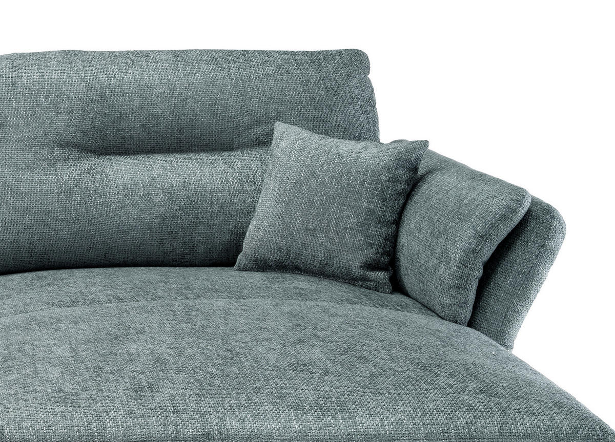 ECKSOFA Blaugrau Struktur  - Blaugrau/Schwarz, MODERN, Holz/Textil (269/172cm) - MID.YOU