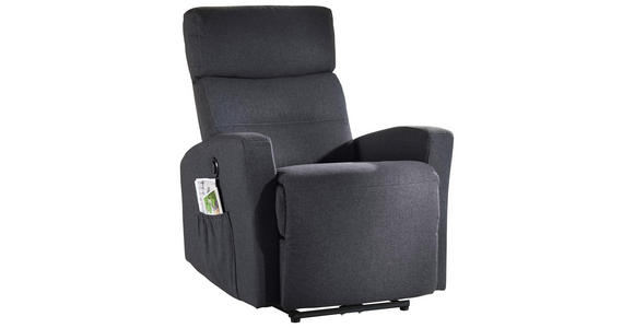 FERNSEHSESSEL in Metall, Textil Anthrazit - Anthrazit/Weiß, KONVENTIONELL, Textil/Metall (76/87-102/93-156cm) - Carryhome