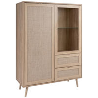 HIGHBOARD  101,5/139/40 cm 2 Schublade(n)  - Sonoma Eiche, Natur, Glas/Holz (101,5/139/40cm) - MID.YOU