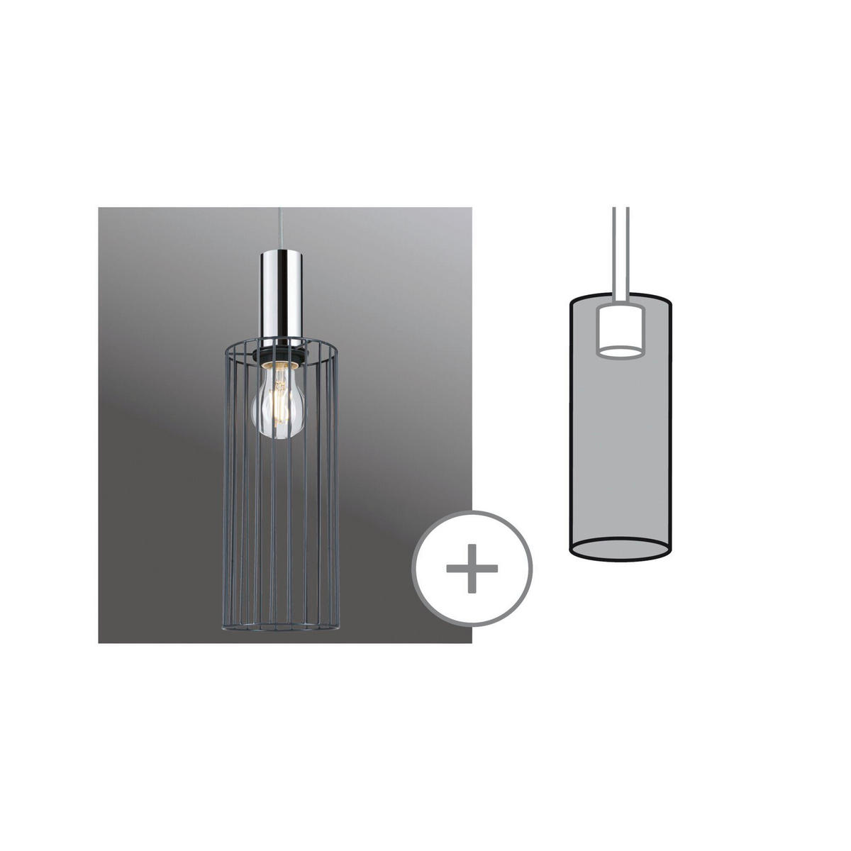 SCHIENENSYSTEM-LEUCHTENSCHIRM 12/29 cm   - Anthrazit, Basics, Metall (12/29cm) - Paulmann