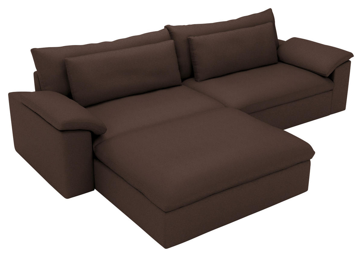 ECKSOFA  Chenille Braun  - Schwarz/Braun, Modern, Kunststoff/Textil (198/306cm) - Carryhome