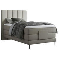 BOXSPRING-ÁGY 100/200 cm  világosszürke  - világosszürke/fekete, Natur, textil/fém (100/200cm) - Esposa