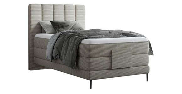 BOXSPRINGBETT 120/200 cm  in Hellgrau  - Hellgrau/Schwarz, Natur, Textil/Metall (120/200cm) - Esposa