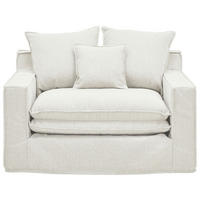 HUSSEN-SESSEL in Bouclé Weiss  - Weiss/Schwarz, Trend, Kunststoff/Textil (129/92/105cm) - Livetastic