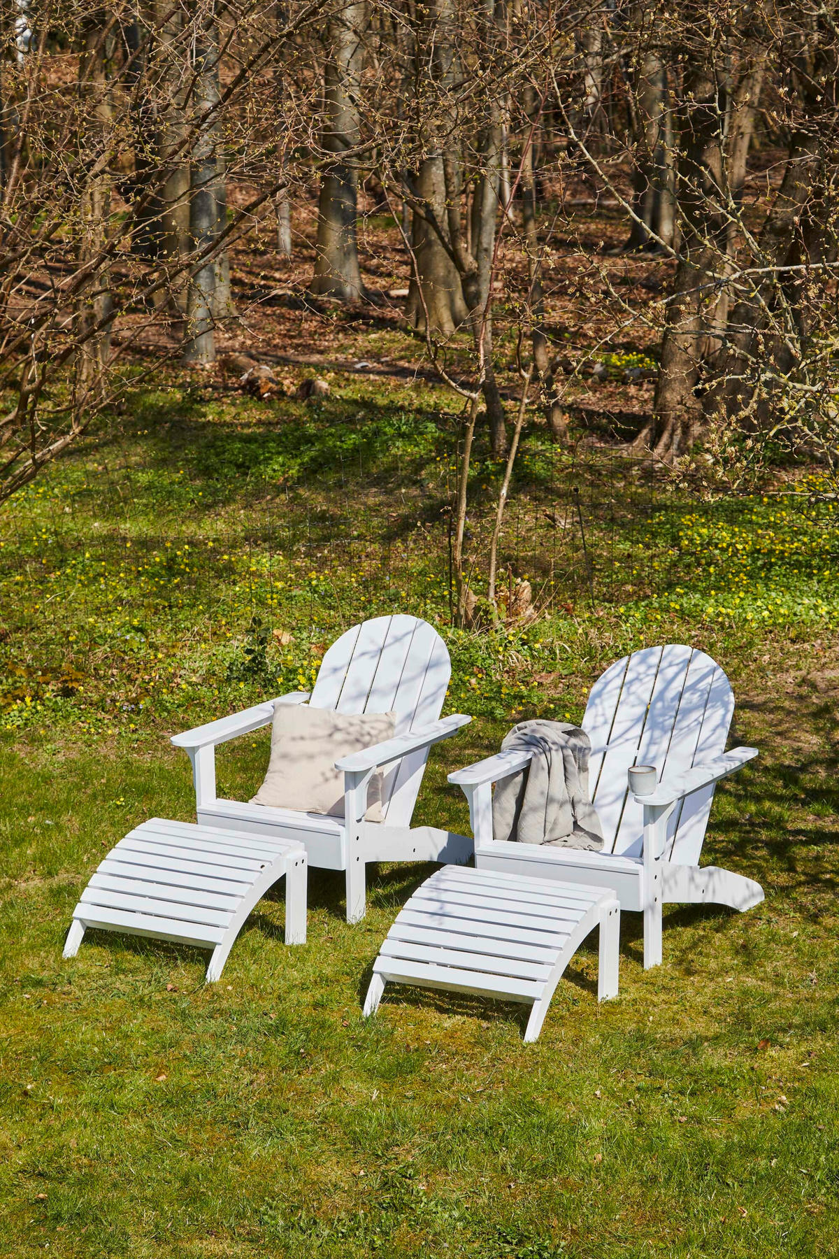 GARTENLIEGE Mahagoni Weiß Hochglanz  - Weiß Hochglanz, Natur, Holz (105/88/80cm) - Gardenson