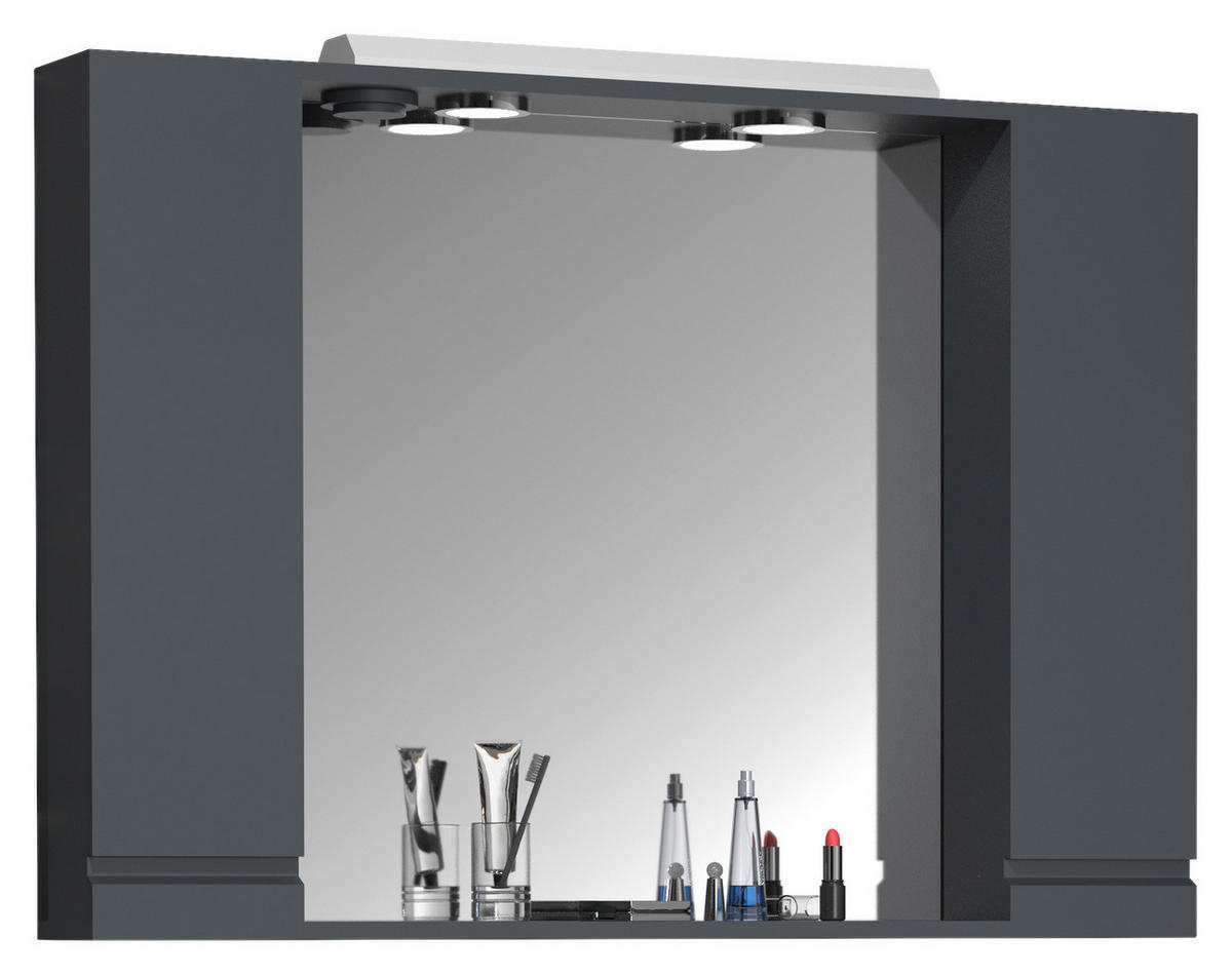 SPIEGELSCHRANK 100/71/14 cm  - Anthrazit, Modern, Glas/Holzwerkstoff (100/71/14cm) - MID.YOU