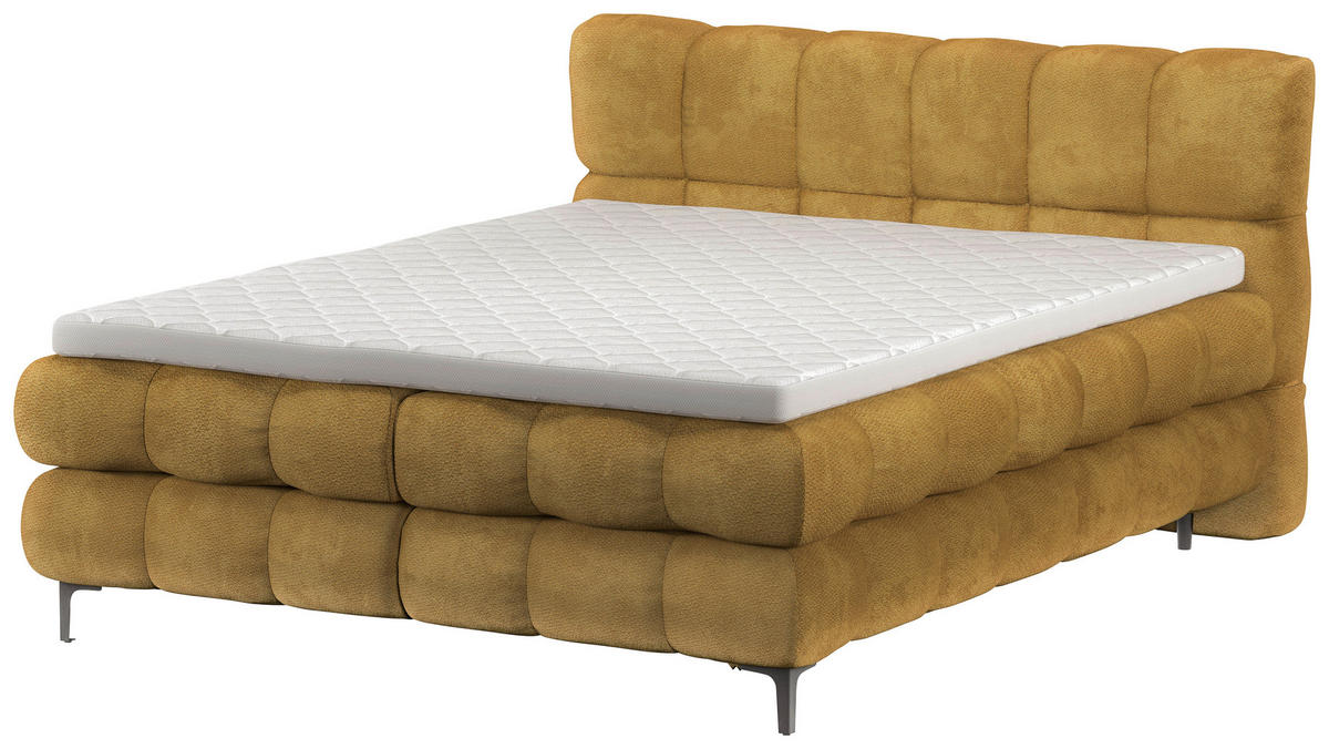 BOXBETT 200/200 cm  in Goldfarben  - Goldfarben/Schwarz, Design, Holz/Textil (200/200cm) - Ti'me