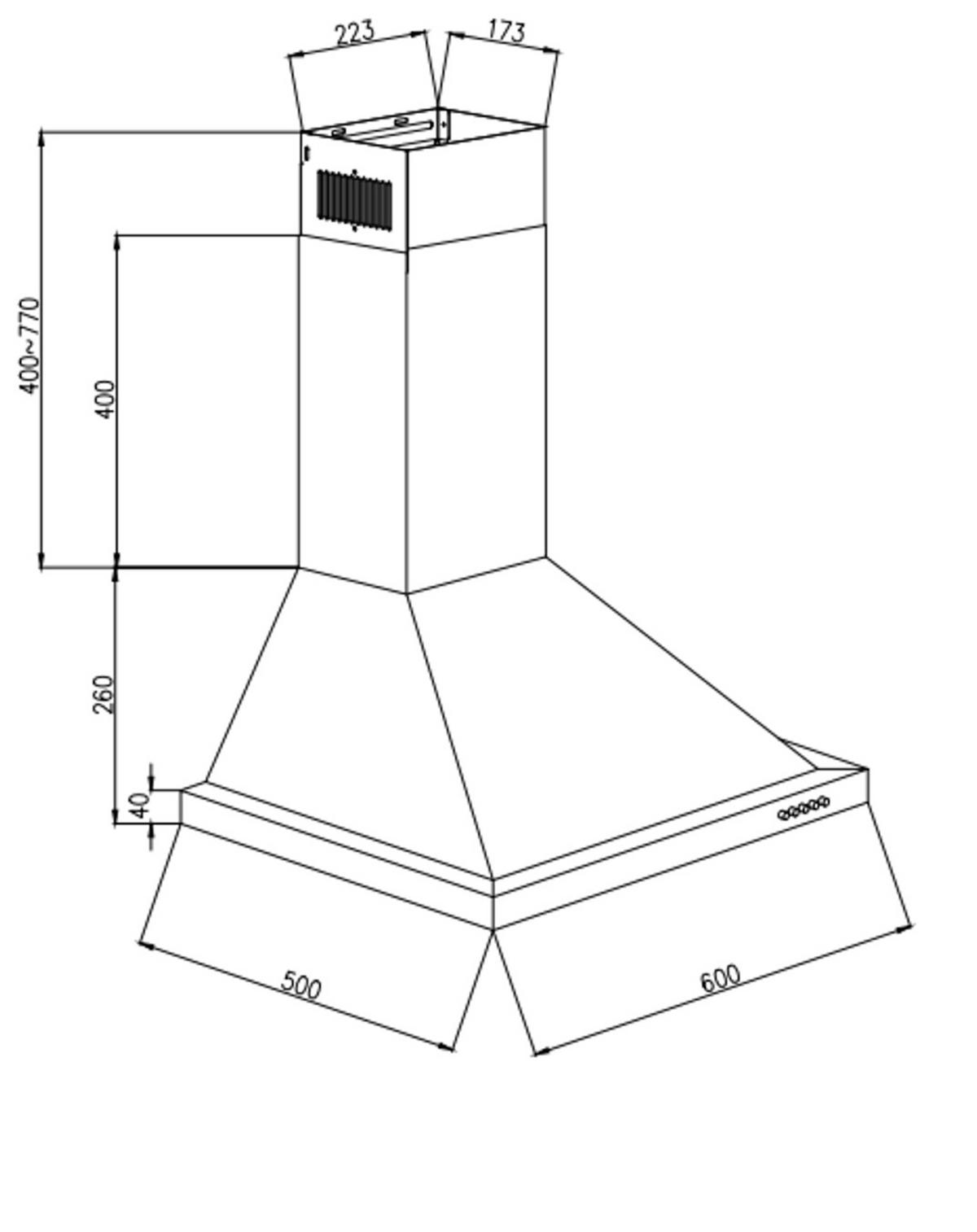 DUNSTABZUGSHAUBE 50883  - Schwarz, Basics, Metall (60/66-103/50cm) - PKM