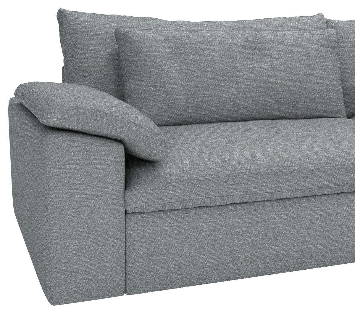 ECKSOFA 306/198 cm  in Chenille Grau Rückenkissen, Nierenkissen, Armlehnenkissen, Rücken echt  306/198 cm  - Schwarz/Grau, MODERN, Kunststoff/Textil (306/198cm) - Carryhome