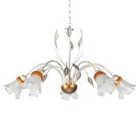 KRONLEUCHTER 80/105 cm   - Weiß, KONVENTIONELL, Glas/Metall (80/105cm)