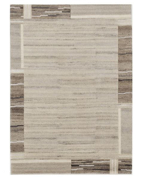 Wollteppich  90/160 cm  Grau, Beige   - Beige/Grau, Basics, Textil (90/160cm) - Cazaris