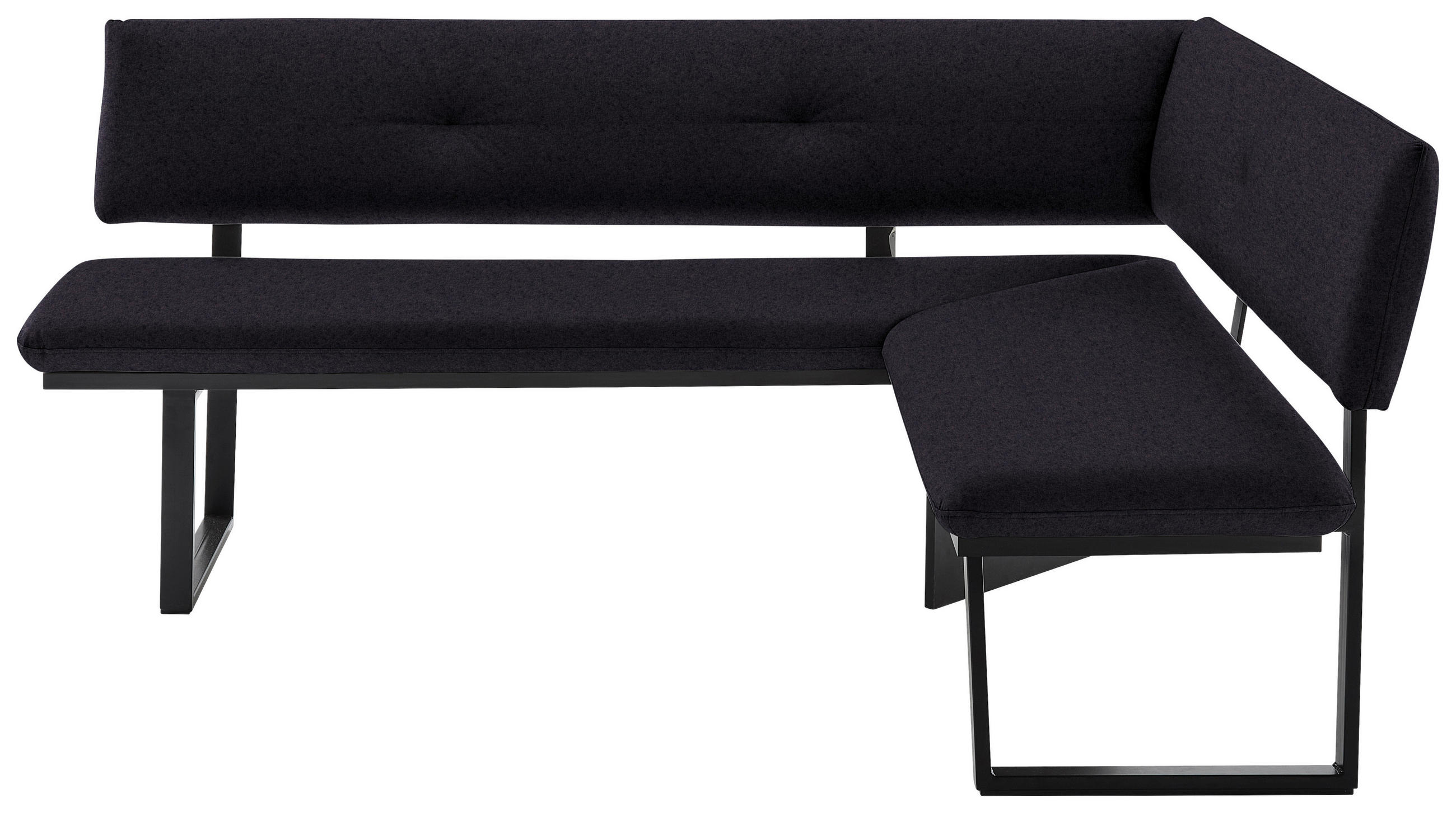 ECKBANK 180/140 cm  in Anthrazit, Schwarz  - Anthrazit/Schwarz, MODERN, Textil/Metall (180/140cm) - Cantus