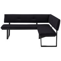 ECKBANK 180/140 cm  in Anthrazit, Schwarz  - Anthrazit/Schwarz, MODERN, Textil/Metall (180/140cm) - Cantus