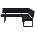 ECKBANK 205/165 cm  in Anthrazit, Schwarz  - Anthrazit/Schwarz, MODERN, Textil/Metall (205/165cm) - Cantus