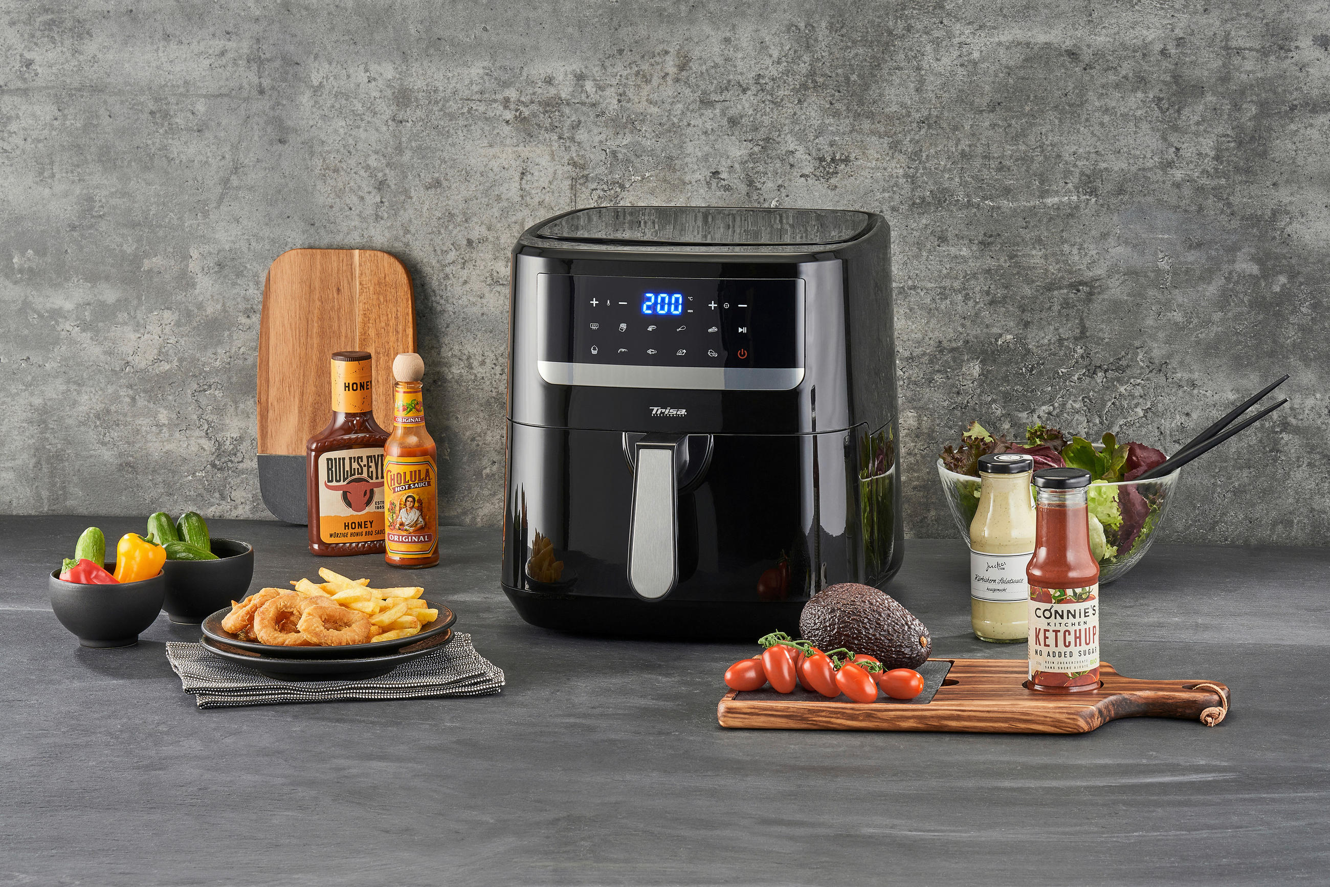 HEIßLUFTFRITTEUSE 7,5 l - Schwarz, KONVENTIONELL, Kunststoff (38,3/32,2/32,7cm) - Trisa Electronics