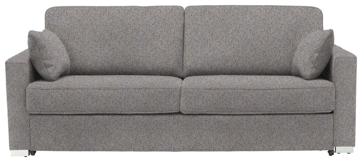 SCHLAFSOFA in Textil Blau, Braun  - Chromfarben/Blau, Konventionell, Textil/Metall (208/86/97cm) - Novel
