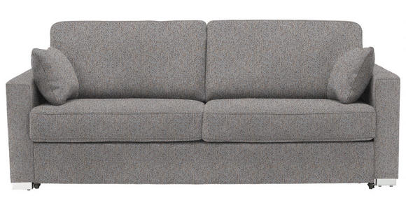 SCHLAFSOFA Webstoff Blau, Braun - Chromfarben/Blau, KONVENTIONELL, Textil/Metall (208/86/97cm) - Novel