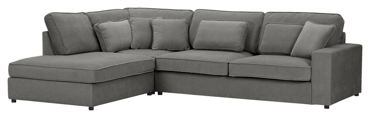 ECKSOFA Flachgewebe Taupe  - Taupe/Schwarz, Modern, Kunststoff/Textil (228/307cm) - Carryhome