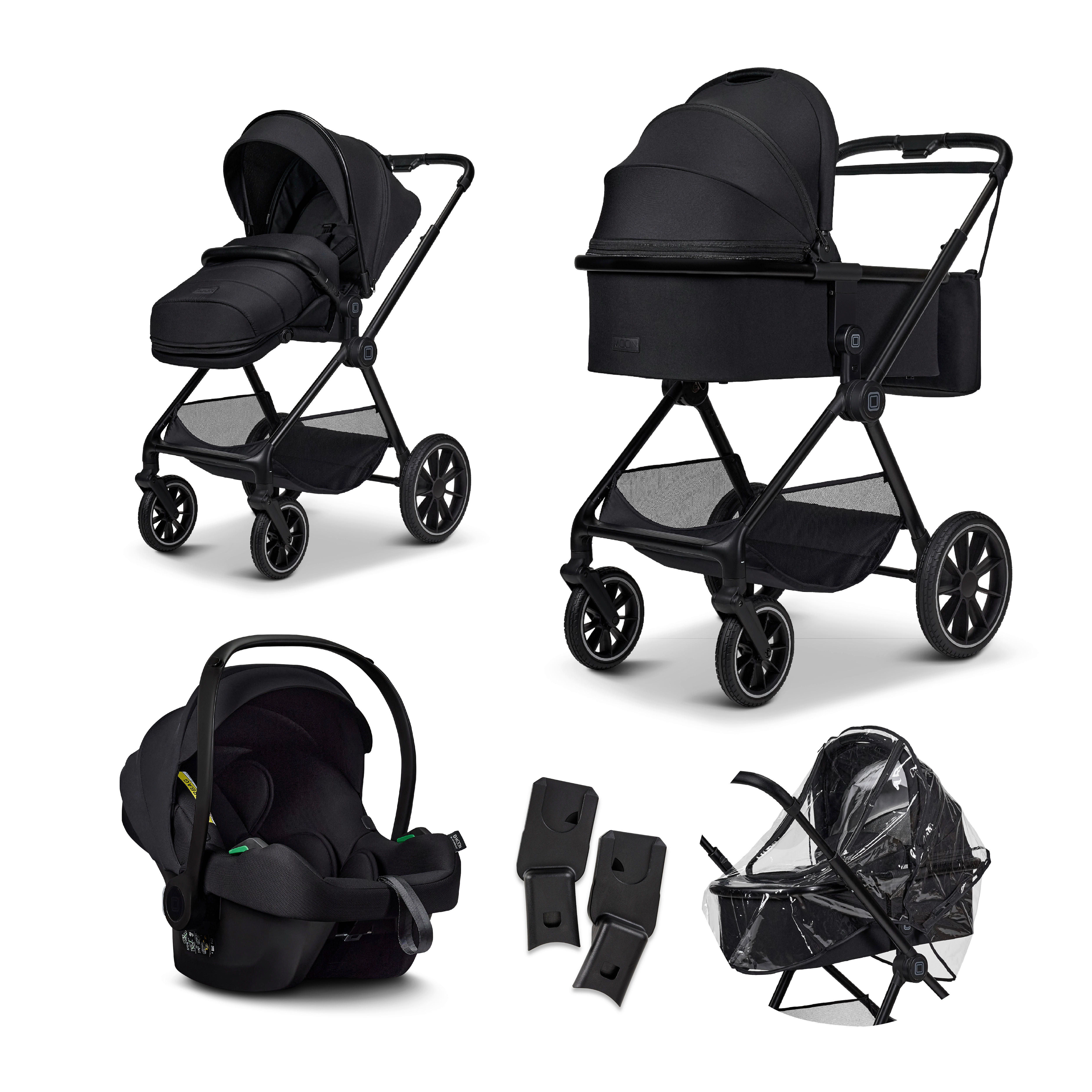 SET DJEČJIH KOLICA  Clicc Set  - crna, Basics, tekstil (84/61/114cm) - Moon