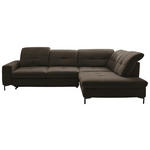 ECKSOFA in Chenille Dunkelbraun  310/240 cm  - Dunkelbraun/Schwarz, Design, Textil/Metall (310/240cm) - Xora