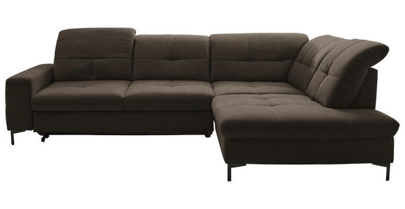 ECKSOFA in Chenille Dunkelbraun 310/240 cm - Dunkelbraun/Schwarz, Design, Textil/Metall (310/240cm) - Xora