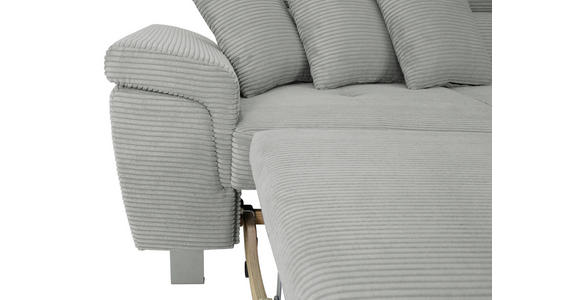 ECKSOFA in Cord Grau 257/226 cm - Silberfarben/Grau, Design, Textil/Metall (257/226cm) - Xora