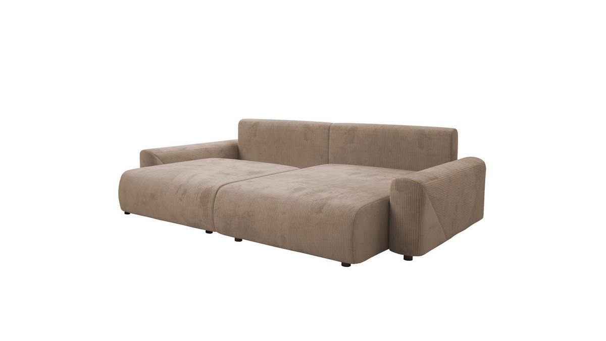 Ecksofa inkl. Funktion Braun Cord  - Schwarz/Braun, MODERN, Kunststoff/Textil (238/168cm) - Stylife