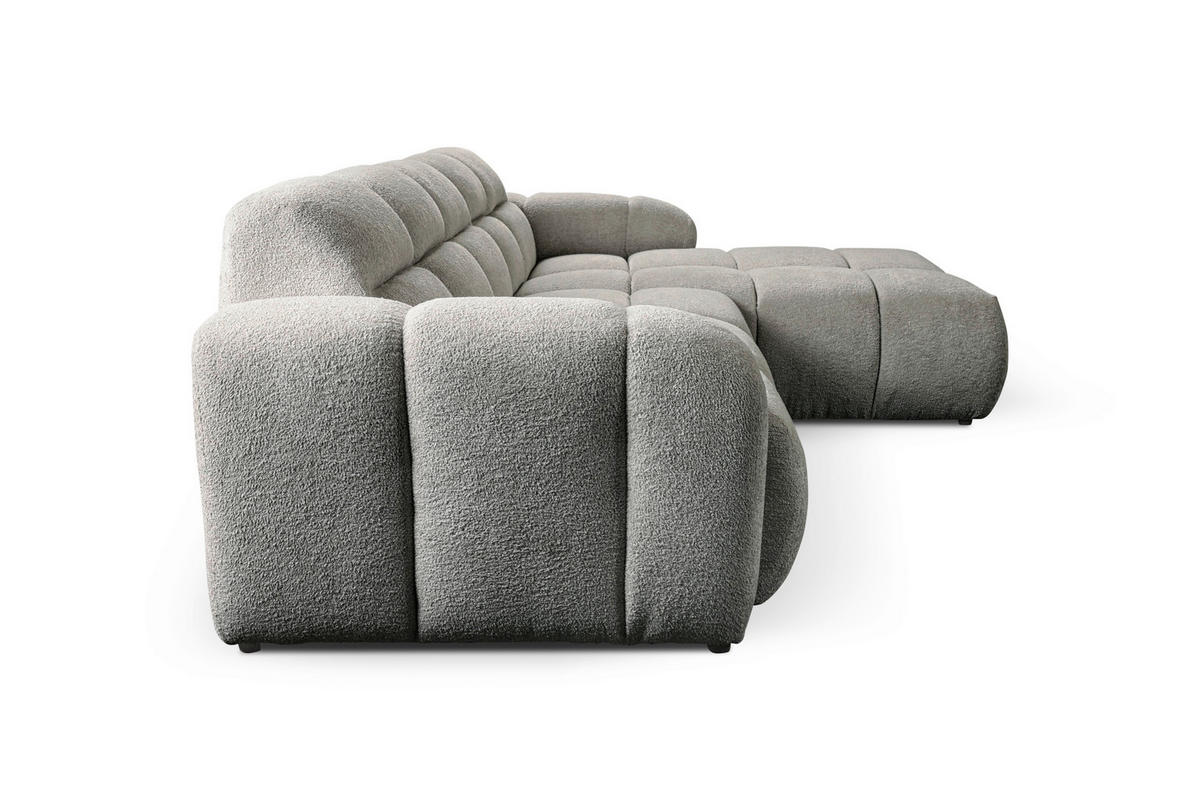 ECKSOFA VENTO in Struktur Grau  255/175 cm  - Schwarz/Grau, Design, Holz/Holzwerkstoff (255/175cm) - MID.YOU