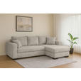 ECKSOFA Creme Webstoff  - Creme/Braun, KONVENTIONELL, Holz/Textil (170/235cm) - Carryhome