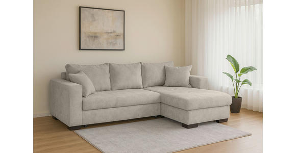 ECKSOFA Creme Webstoff  - Creme/Braun, KONVENTIONELL, Holz/Textil (170/235cm) - Carryhome