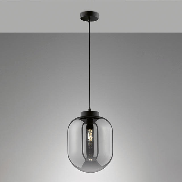 HÄNGELEUCHTE 24/140 cm    - Schwarz, Design, Glas/Metall (24/140cm) - Fischer & Honsel