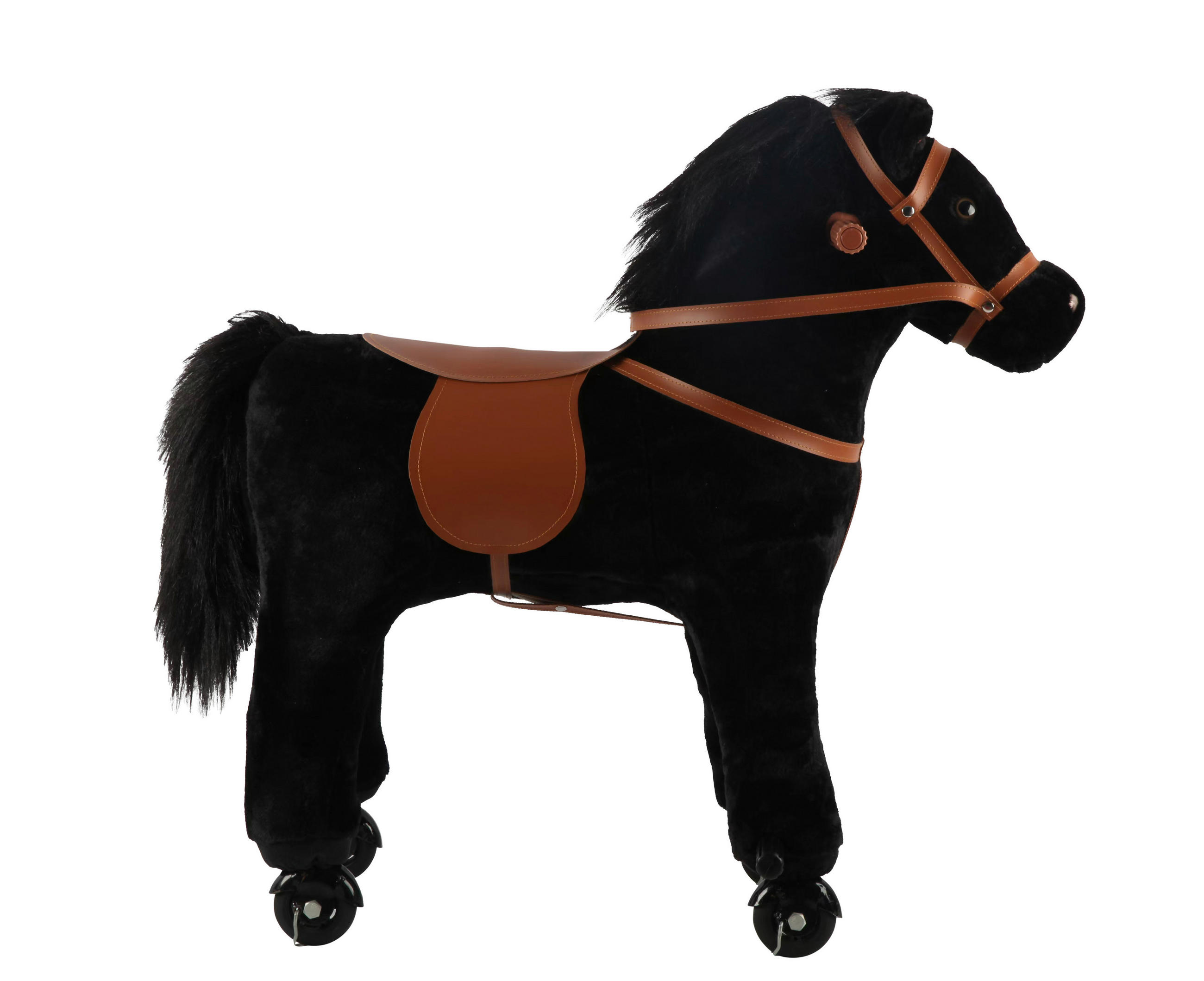 GUNGHÄST  - svart/mörkbrun, Trend, metall/textil (74/45/74cm) - My Baby Lou