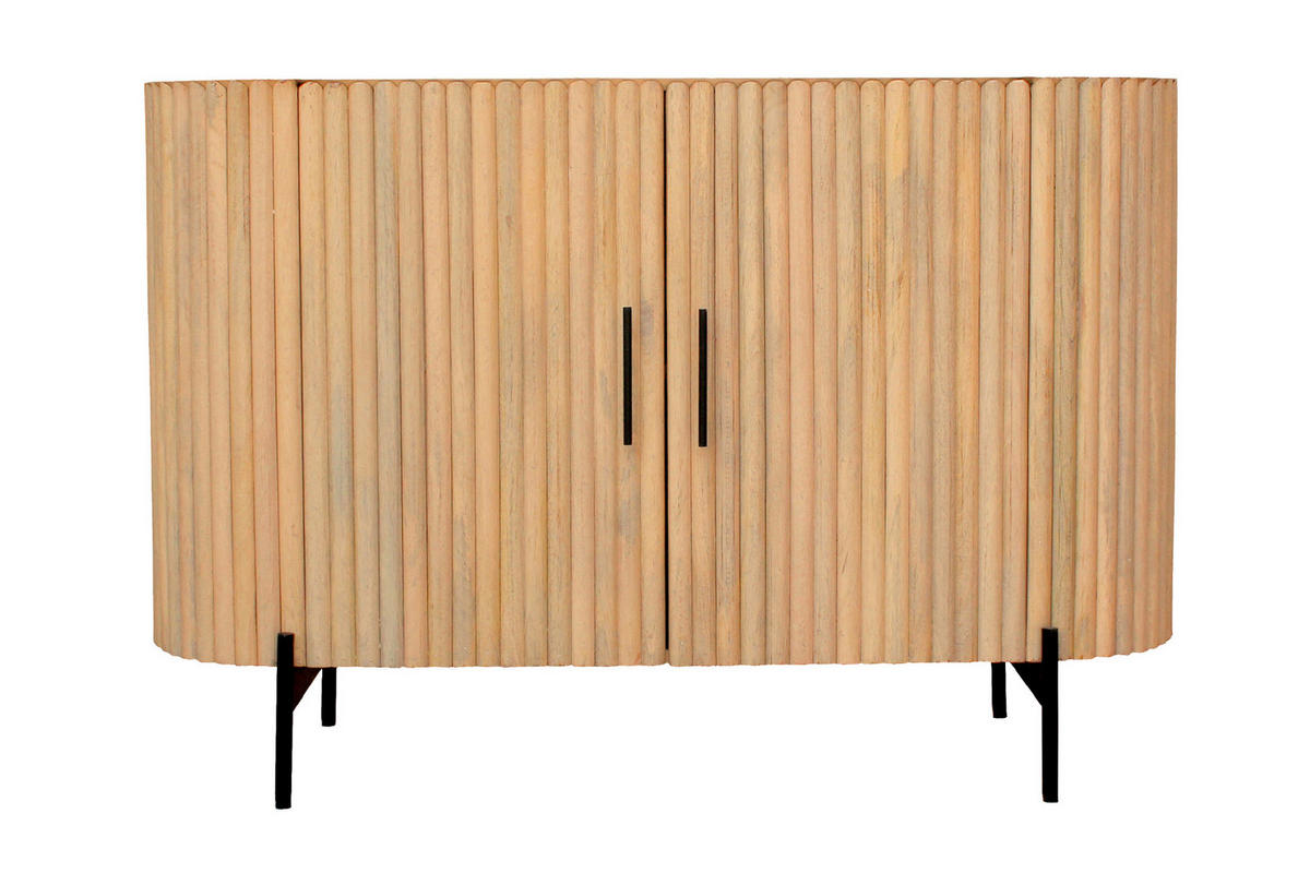 KOMMODE , 120/80/40 cm,  - Schwarz/Naturfarben, Design, Holz/Metall (120/80/40cm) - MID.YOU